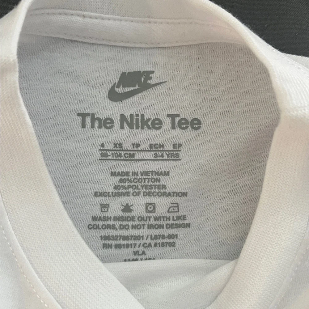 NWT - Nike White Tee with Blue and Green Logo - 4T - Picture 4 of 5